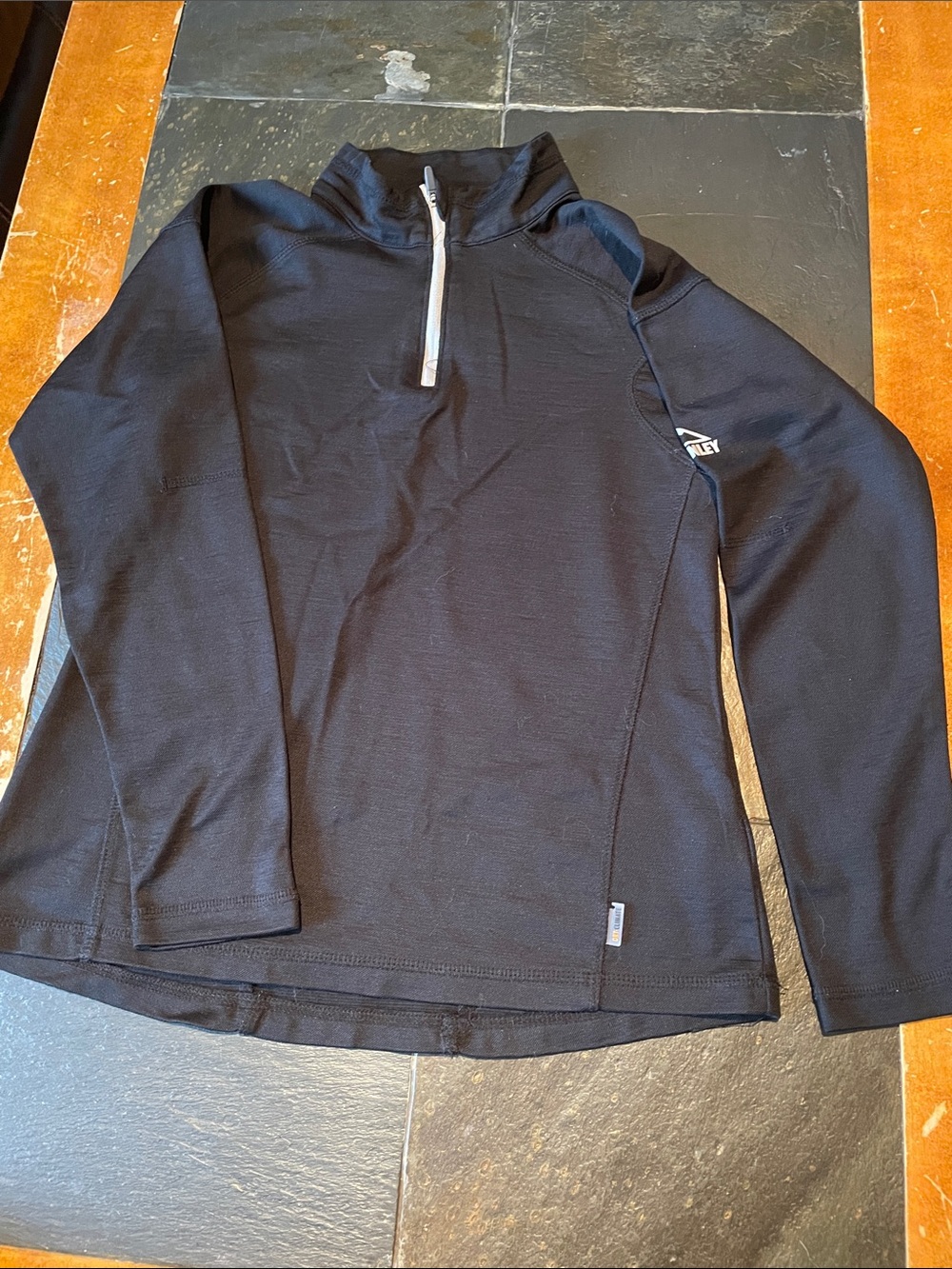 Kids Long Sleeve Quarter-Zip Performance Top - Black